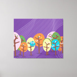 Impressão Em Tela Coruja sonolento