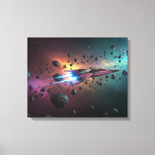 Impressão Em Tela Cosmic Afterburner: Asteroid Drift