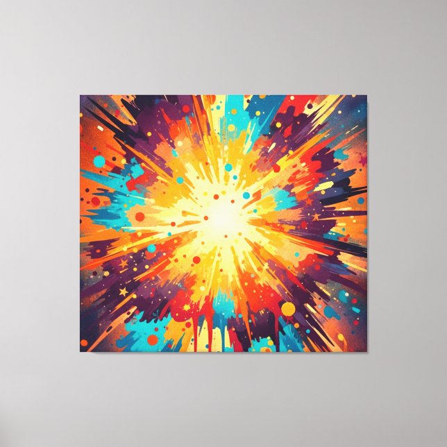 Impressão Em Tela Cosmic Burst Abstract Splatter Art (Frente)