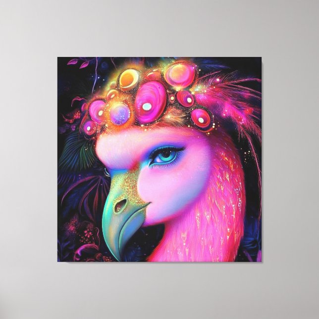 Impressão Em Tela Cosmic Flamingo Queen (Frente)