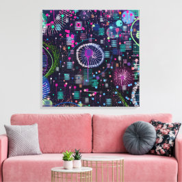 Impressão Em Tela Cosmic Snow Storm: Abstract Maximalism Art