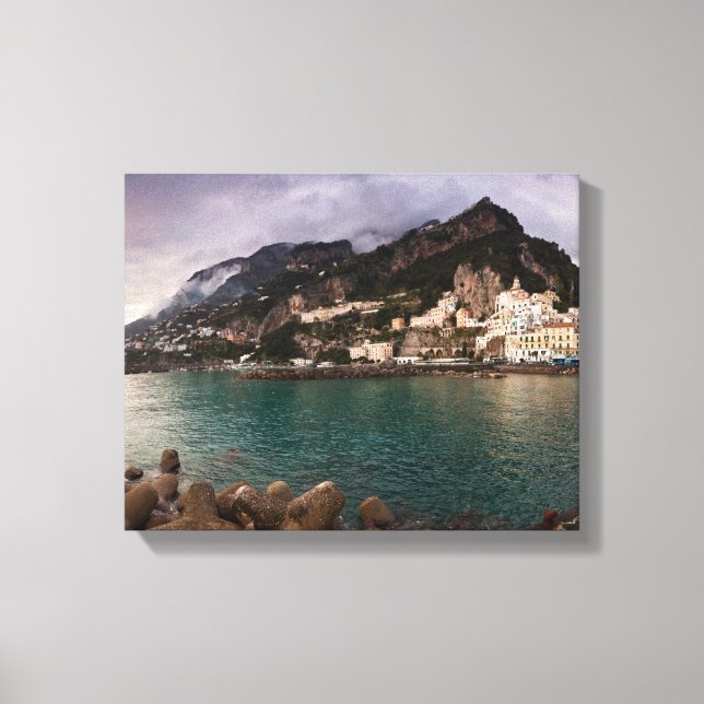 Impressão Em Tela Costa Amalfi Picturesque, Itália, Cidade Costeira (Frente)