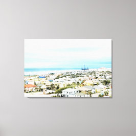 Impressão Em Tela Costa de Galveston, vista da praia e da cidade