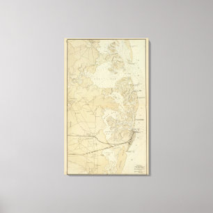 Impressão Em Tela Costeie a seção Tuckerton ao mapa da carta da