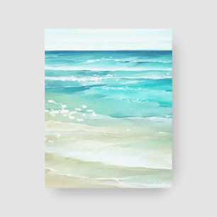 Impressão Em Tela Costeira de Ondas de Praia de Aquarelas da Sede