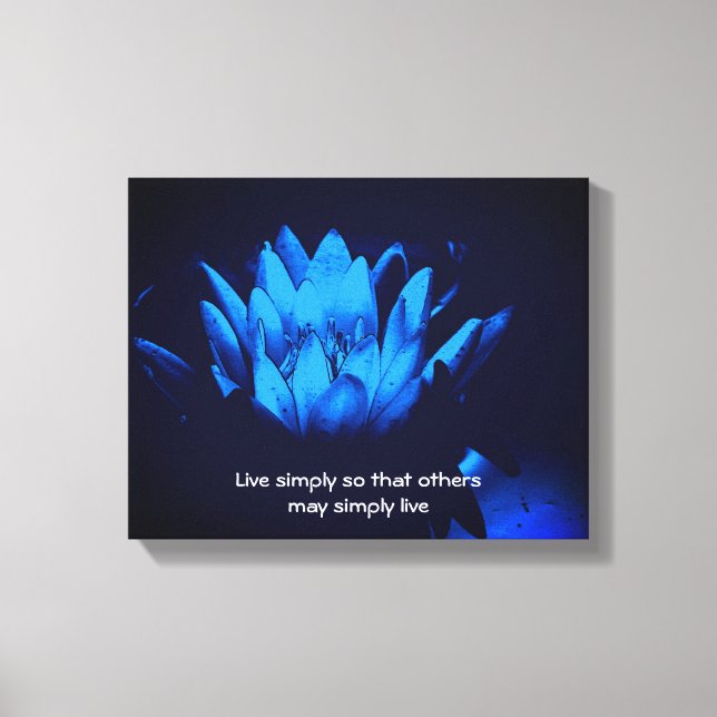 Impressão Em Tela Cota Azul Lotus Live Simplesmente Inspirativa (Frente)