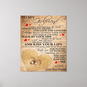 Impressão Em Tela Cota De Amor Para Namorada Família Cute Presente