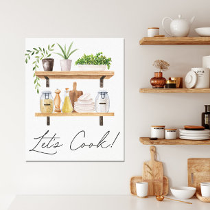 Impressão Em Tela Cota de Utensílios e plantas domésticas de Cozinha