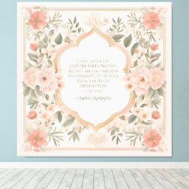 Impressão Em Tela Cota Românica Floral Rosa Boho
