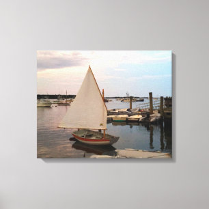 Impressão Em Tela Cotuit antigo Dinghy na tela de desenho estendido