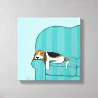 Couch Beagle Feliz | Cachorro-dormente | Arte Pet
