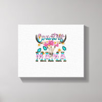 Country Mama Retro Groovy Cow Skull