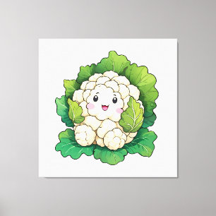 Impressão Em Tela Couve-flor Kawaii