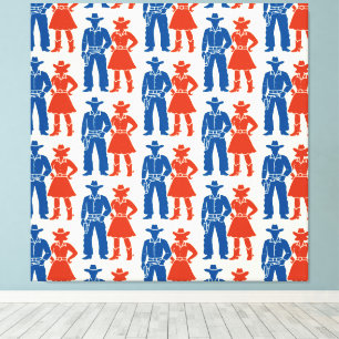 Impressão Em Tela Cowboy & Cowgirl Americana