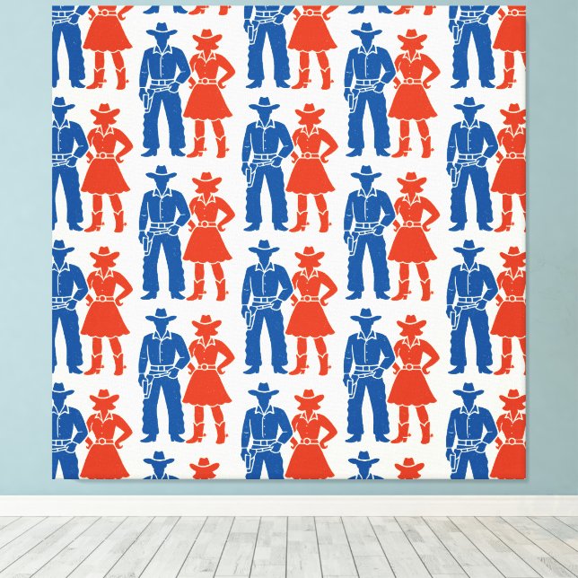 Impressão Em Tela Cowboy & Cowgirl Americana (Insitu(piso de madeira))