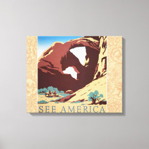 Impressão Em Tela Cowboy Desert Vintage Cavalos Ocidentais