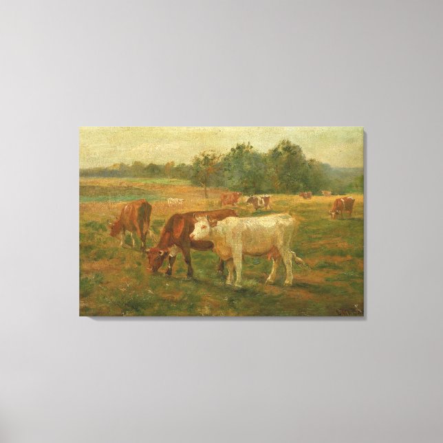 Impressão Em Tela Cows - Edward Mitchell Bannister - c1890 (Frente)