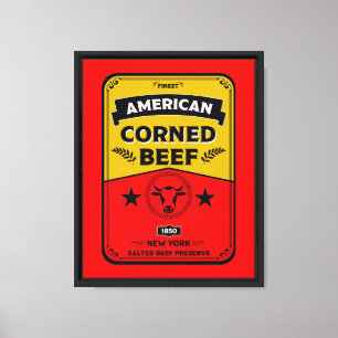 Impressão Em Tela Cozinha de Corned Beef Vintage