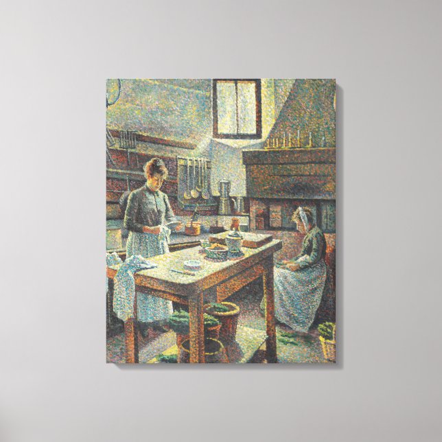 Impressão Em Tela Cozinha francesa histórica (por Maximilien Luce) (Frente)