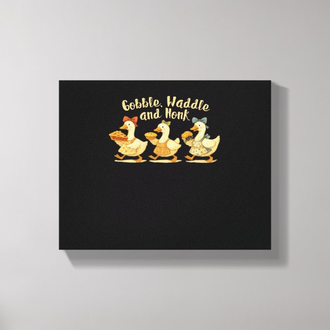 Impressão Em Tela Cozy Fall Season Goose Gobble Waddle Honk Cute Cot (Frente)