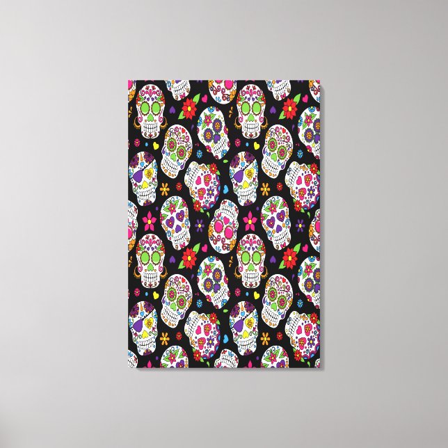 Impressão Em Tela Crânio de açúcar Assustador e sangramento intimida (Frente)