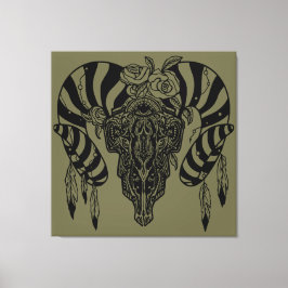 Impressão Em Tela Crânio de touro tribal