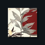 Impressão Em Tela Cream Burgundy e Cinza Artística Abstrato<br><div class="desc">Na moda, design abstrato artístico moderno em uma paleta de cores creme, burgundy e cinza. Um desenho abstrato artístico apresenta uma folha de aquarela e uma composição circundante geométrica com tons de burgundy e cinzas com sotaques negros e dourados sobre fundo cremoso de marfim. Você pode personalizar alterando a cor...</div>