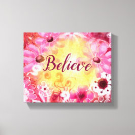 Impressão Em Tela Creia Amarelo Vermelho Cor-de-Rosa Quimérico