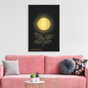Impressão Em Tela Crescimento Dourado Radiância Tela de Arte Fina