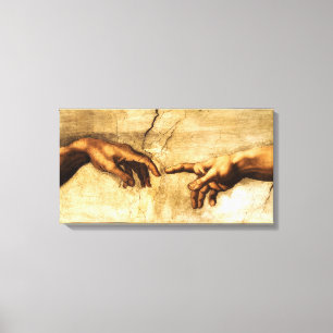 Impressão Em Tela Criação de Adam. A mão de Deus. Michelangelo
