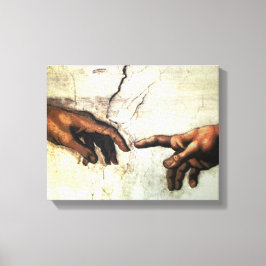 Impressão Em Tela Criação de Adão - Mãos Michelangelo 1475 - 1564