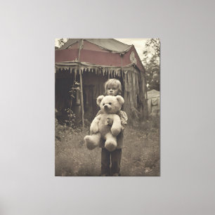Impressão Em Tela Criança Fantasma na Tenda de Circo Vintage Abandon