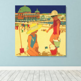 Impressão Em Tela Crianças Antigas, Férias de Família das Irmãs na P