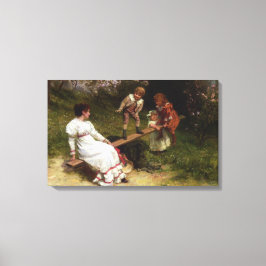 Impressão Em Tela Crianças jogando em uma praia (por Frederick Morga