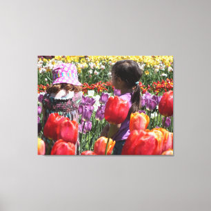 Impressão Em Tela Crianças no jardim da tulipa