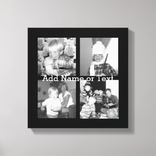Impressão Em Tela Criar uma colagem com 4 fotos - preto de Instagram