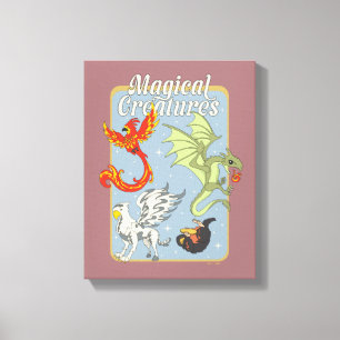 Impressão Em Tela Criaturas Mágicas Gráficos Vintage