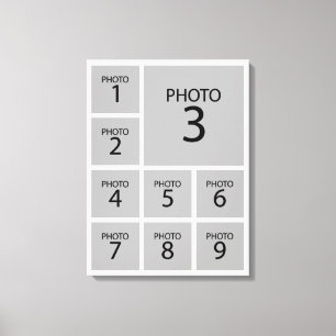 Impressão Em Tela Crie a sua colagem modelo 9 PHOTO personalizado