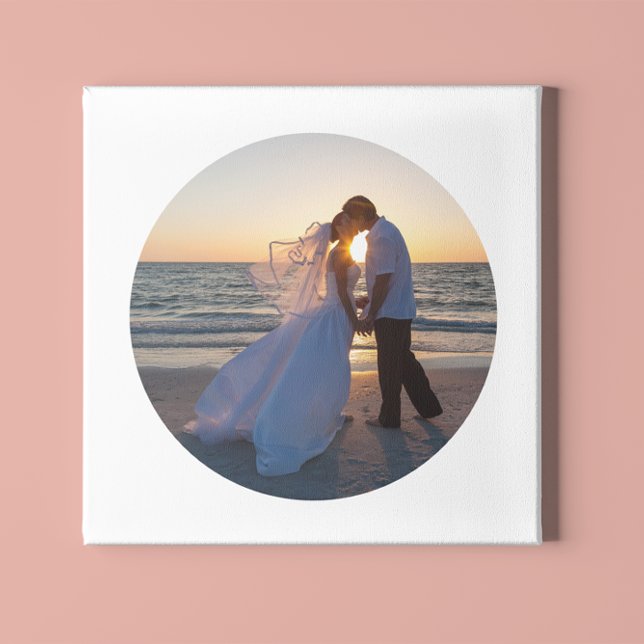 Impressão Em Tela Crie Sua Própria Foto De Casamento Em Forma De Cír (Circle Shape Wedding Photo Canvas Print)
