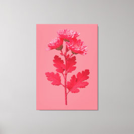 Impressão Em Tela Crisântemo Rosa