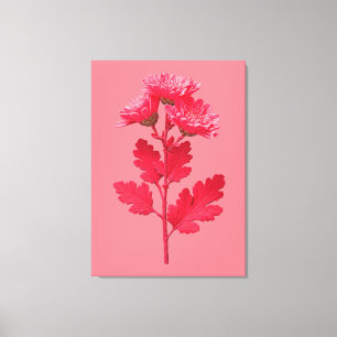 Impressão Em Tela Crisântemo Rosa 