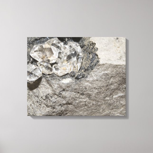 Impressão Em Tela Cristais Quartz Chamados de Diamantes Herkimer (Frente)