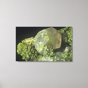 Impressão Em Tela Cristal da calcite e Mottramite, mina de Tsumeb,