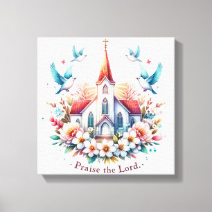 Impressão Em Tela Cristão Inspirador Louva O Senhor