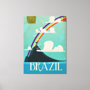 Impressão Em Tela cristo de Brasil o poster das viagens vintage do