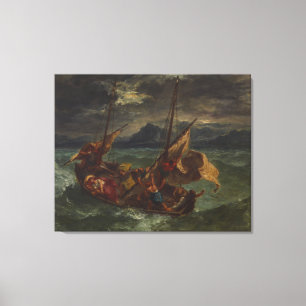 Impressão Em Tela Cristo de Ferdinand Delacroix no mar da Galileia