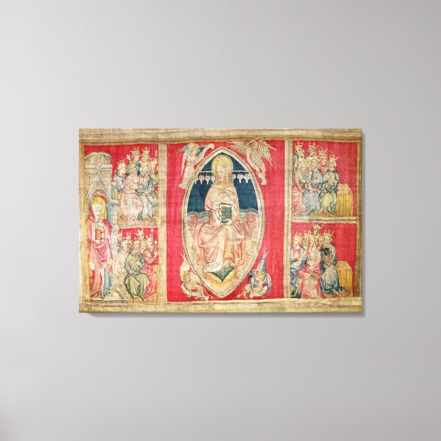 Impressão Em Tela Cristo entronado com as bestas apocalípticas (Frente)