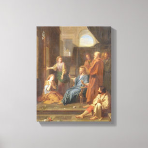 Impressão Em Tela Cristo na casa de Martha e de Mary