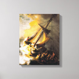 Impressão Em Tela Cristo na Tempestade no Mar de Galileu-Rembrandt