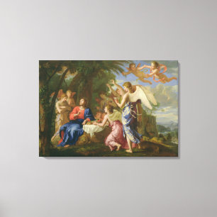 Impressão Em Tela Cristo servido pelos anjos, c.1650 (óleo em canva